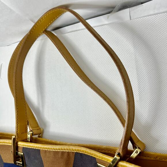 Gucci by Tom Ford Jacquard Blue Tote Silk Scarf Print Gold Tone Hardware - Picture 9 of 9